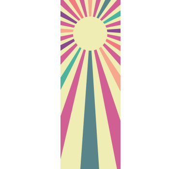 Sticker pour Frigo soleil géométrique des années 70 - TenStickers