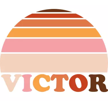 Sticker forme soleil style années 70 prénom personnalisable - TenStickers