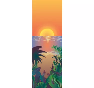 Sticker pour Frigo Frigo rétro soleil bearch - TenStickers