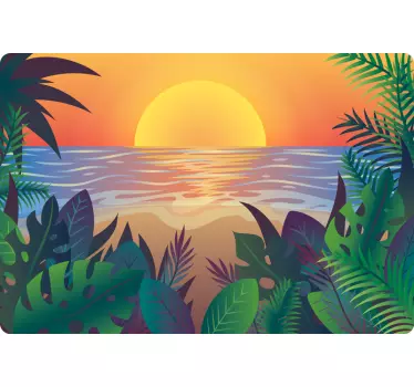 Sticker ordinateur portable rétro soleil plage - TenStickers