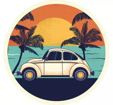 Sticker voiture bienvenue dans la voiture des années 70 - TenStickers