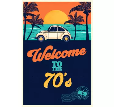 Sticker Retro Bienvenue à l'autocollant des années 70 - TenStickers