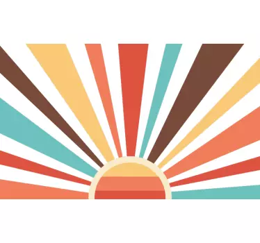 Sticker Mural Original Coucher de soleil vintage abstrait - TenStickers