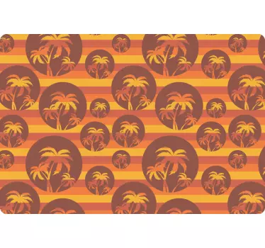 Sticker Ordinateur Portable rétro coucher de soleil et palmiers - TenStickers