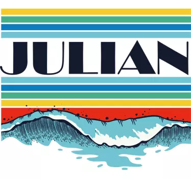 Autocollant Personnalisé Vagues rétro - TenStickers