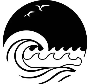Sticker Theme Marin Soleil, plage et vague - TenStickers