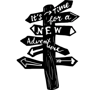 Sticker texte panneau de nouvelle aventure - TenStickers