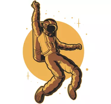 Sticker espace astronaute flottant joyeusement - TenStickers
