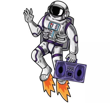 Sticker espace musique cosmique - TenStickers