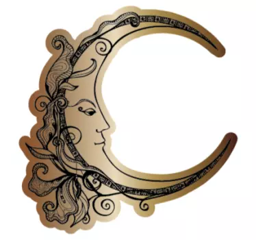 Sticker Mural Espace Visage de croissant de lune - TenStickers