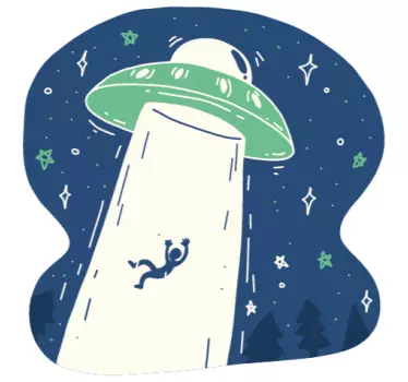 Sticker espace ovni et astronaute - TenStickers
