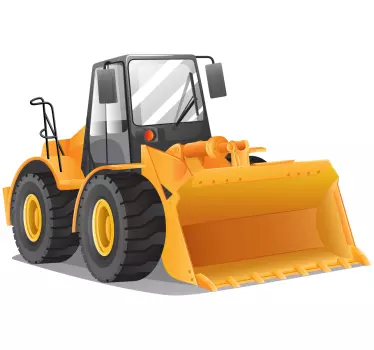 Sticker Mural Jouet Bulldozer jaune - TenStickers