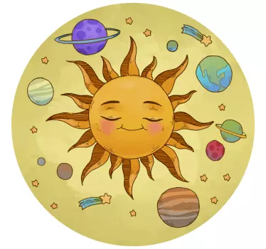 Sticker espace illustration de soleil souriant - TenStickers