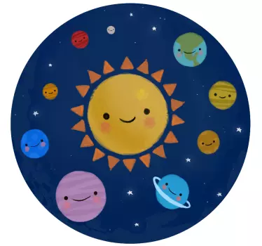Sticker enfant système solaire joyeux - TenStickers