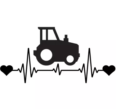 Autocollant Voiture Battement de coeur du tracteur - TenStickers