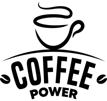 Sticker Texte Café citation puissance de café - TenStickers