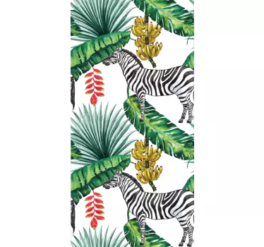 Sticker samsung scène tropicale de zèbre - TenStickers