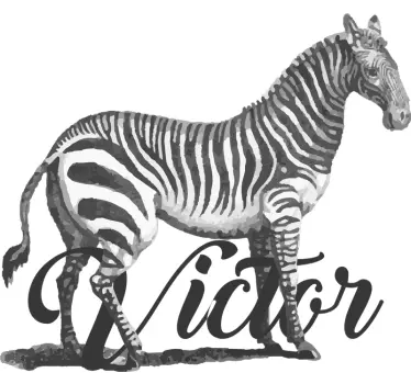 Sticker Animal Sauvage Illustration de zèbre vintage - TenStickers