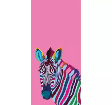Sticker samsung tête de zèbre colorée - TenStickers