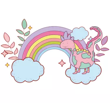 Stickers muraux dinosaure Couleurs arc-en-ciel  - TenStickers