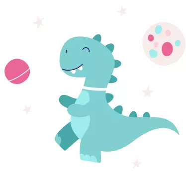 Stickers Dinosaure de l'espace et la lune - TenStickers