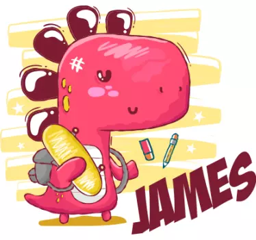 Sticker mural dinosaure adorable rose - TenStickers
