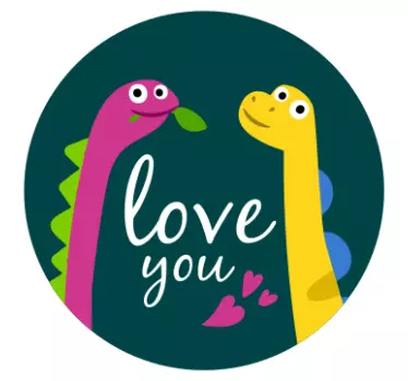 Sticker mural dinosaure amour de dinosaure mignon - TenStickers