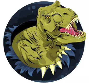 Sticker mural dinosaure tête de tyrannosaure - TenStickers