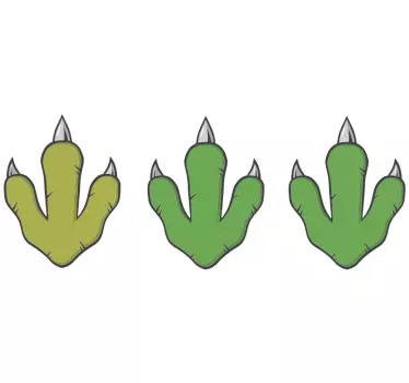stickers muraux dinosaure Empreintes de dinosaures verts - TenStickers