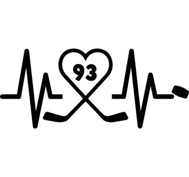Autocollant Voiture Battement de coeur de hockey personnalisé - TenStickers
