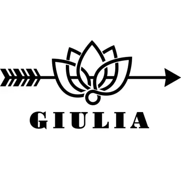 Sticker personnalisable design flèche lotus - TenStickers
