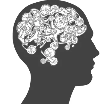 Autocollant Science Cerveau avec rouages - TenStickers