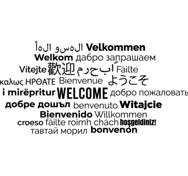 Sticker Texte Bienvenue dans toutes les langues - TenStickers