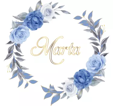 Sticker Mural Fleur Nom de pivoine en cercle - TenStickers