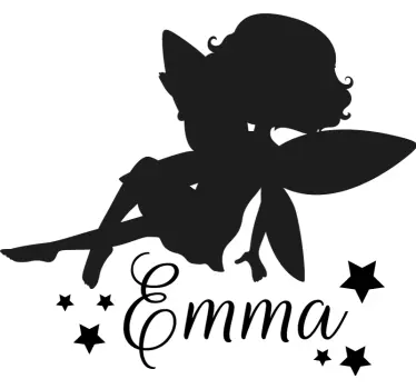 Sticker enfant silhouette de fille féerique - TenStickers