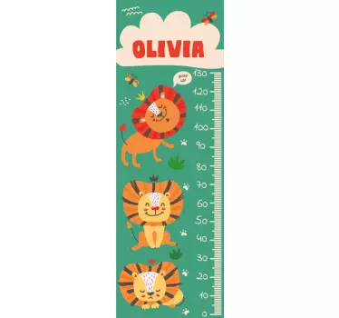 Autocollant Toise Lion personnalisé - TenStickers