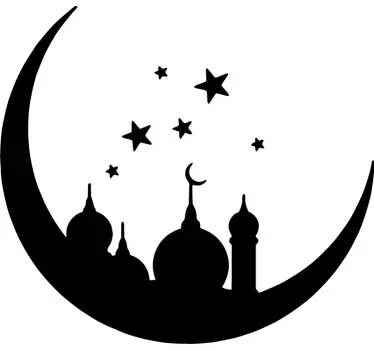 Sticker oriental motif en croissant de lune - TenStickers