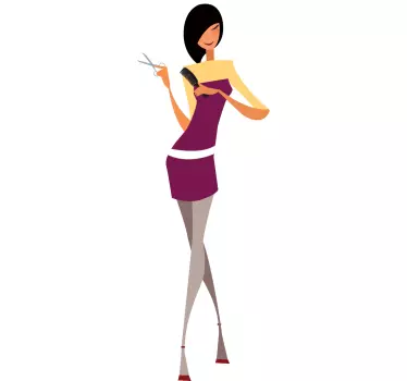 Sticker femme coiffeuse - TenStickers