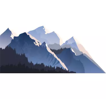 Sticker mural nature forêt et montagne réalistes - TenStickers