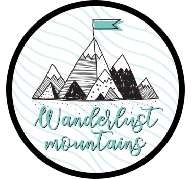 Sticker voiture Wanderlust montagnes - TenStickers