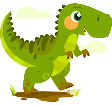 stickers muraux Dessin animé mignon bébé dinosaure - TenStickers