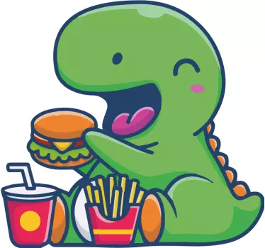 Stickers Dinosaure mangeant de la nourriture - TenStickers