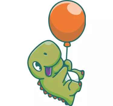 Stickers Mignon dinosaure volant avec ballon - TenStickers