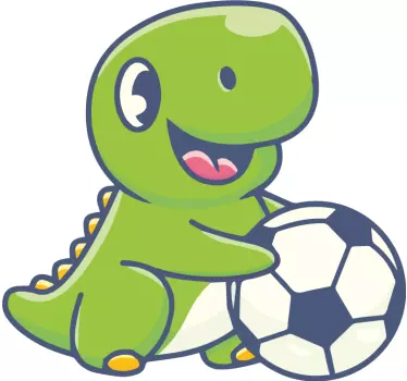 Stickers Mignon, dinosaure, tenue, football - TenStickers