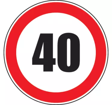 Sticker panneau vitesse 40 - TenStickers