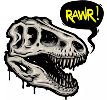 Sticker mural dinosaure crâne rugissant - TenStickers