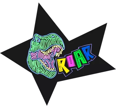 Sticker mural dinosaure rugissement coloré - TenStickers