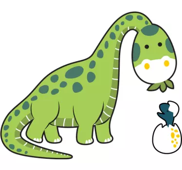 Stickers muraux dinosaure Brontosaure avec un enfant - TenStickers