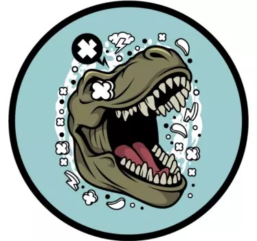 Sticker mural dinosaure tête de dinosaure vive - TenStickers