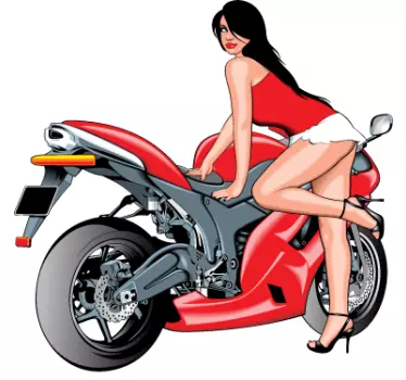 Sticker moto femme fatale - TenStickers
